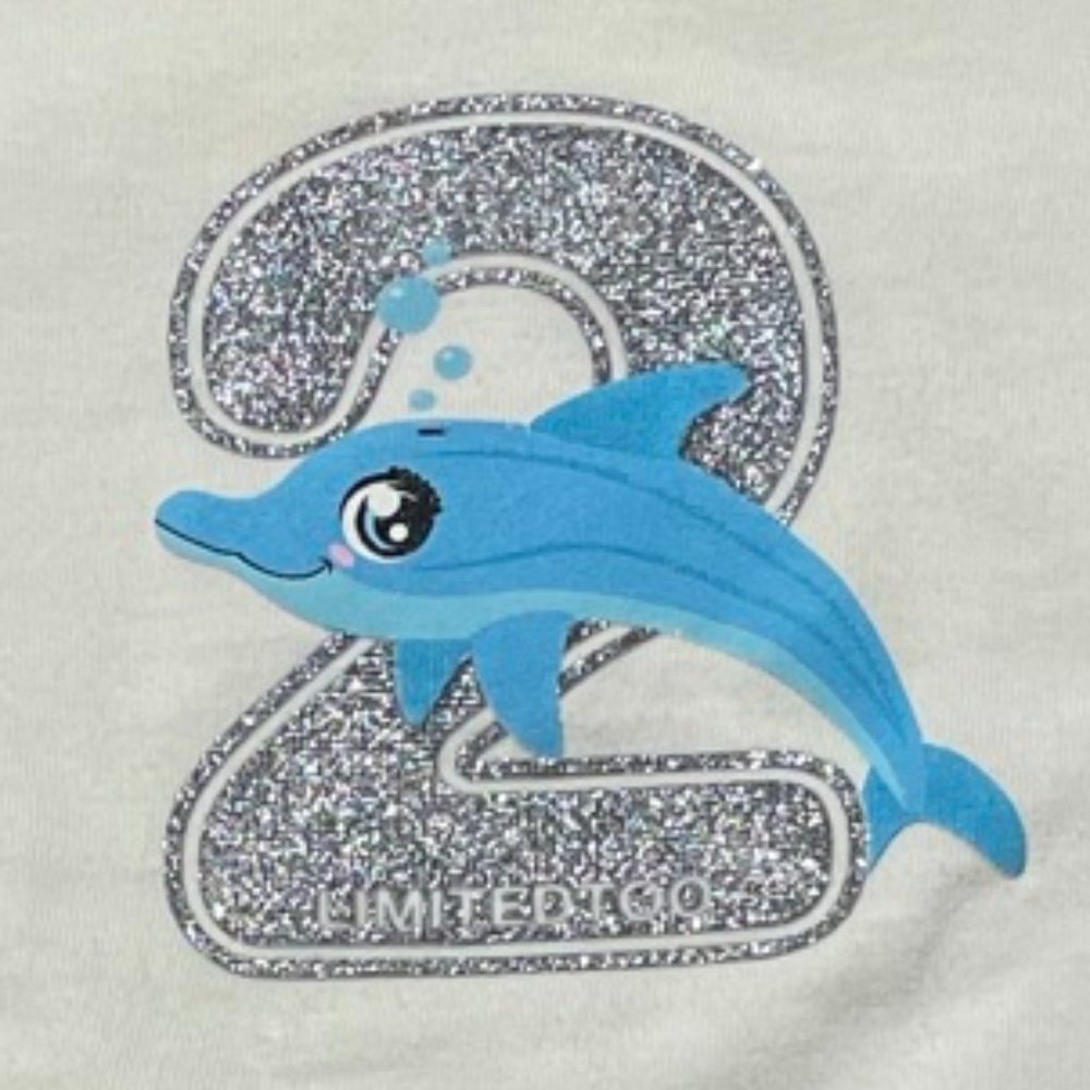 Limited Too vintage retro glitter dolphin t-shirt y2k